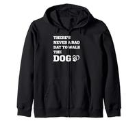 Never a Bad Day to Walk the Dog Paw Print Heart Graphic Gift Zip Hoodie