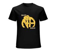 Never Alone Narcotics Anonymous NA Unisex Anime Aesthetic Short Sleeve T-Shirt Black XL