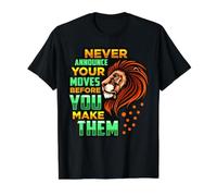 Never Announce Your Moves Before You Make Them Leo King Lion Value Graphic T-Shirt, Men, Black, XL