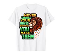 Never Announce Your Moves Before You Make Them Leo King Lion Value Graphic T-Shirt, Men, White, M