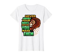 Never Announce Your Moves Before You Make Them Leo King Lion Value Graphic T-Shirt, Women, White, XS