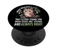 Never Argue With A Short Girl Who Has An 'A',Cute Owl Design PopSockets Adhesive PopGrip