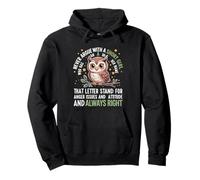 Never Argue With A Short Girl Who Has An 'A',Cute Owl Design Pullover Hoodie