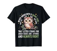 Never Argue with A Short Girl Who Has an 'A',Cute Owl Design T-Shirt