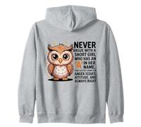 Never Argue With A Short Girl Who Has An 'A',Cute Owl Design Zip Hoodie