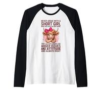 Never Argue with A Short Girl Who Has an A in Her Name Funny Raglan Baseball Tee