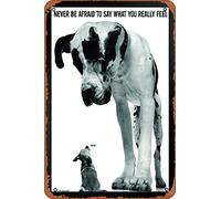 Never Be Afraid To Say What You Really Feel Explicit Dogs Black Metal Tin Signs Room Stuff Wall Decor Sign 8x12 Inch