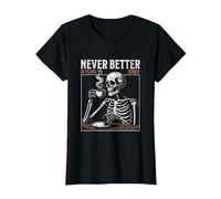 Never Better 10 Years Sober Skeleton Sobriety T-Shirt, Women, Black, XX-Large