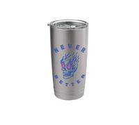 Never Better | Funny Sarcastic Skull on fire Design Stainless Steel Insulated Tumbler