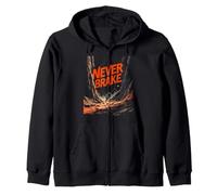 NEVER BRAKE Mountain Biker in Action Zip Hoodie