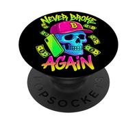 Never Broken Again Funny Skull Bitcoin Money PopSockets Adhesive PopGrip