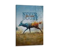Never Doubt Your Value Wall Art, Deer-themed Print, Motivational Poster, Encouraging Canvas Picture Poster Decorative Painting Canvas Wall Posters And Art Picture Print Modern Family Bedroom Decor Pos