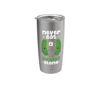 Never Eat Pickles Alone Cucumbers Cucumber Vegetables Pickle Stainless Steel Insulated Tumbler