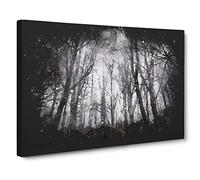 Never Ending Forest In Italy Paint Splash Canvas Print | Gallery Wrapped 30mm Frame Wall Art | 24x16 inches | Ready to Hang | Modern Landscape Picture | Living Room Bedroom Lounge Office