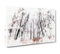Never Ending Forest In Italy Watercolour Canvas Print | Gallery Wrapped 30mm Frame Wall Art | 30x20 inches | Ready to Hang | Modern Landscape Picture | Living Room Bedroom Lounge Office