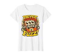 Never Enough Fuzz Guitar Effects Pedal Guitarist Distortion Value Graphic T-Shirt, Women, White, S