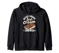 NEVER ENOUGH Ice Cream Sandwich Funny Ice Cream Sandwich Zip Hoodie