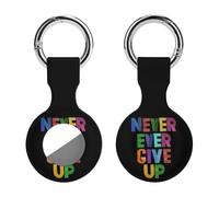 Never Ever Give-Up Case Compatible for AirTag Holder | Cases Cover Tracker Accessories Silicone Protective Case Key Ring Dogs Bags Keys