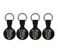 Never Ever Give-Up Case Compatible for AirTag Holder | Cases Cover Tracker Accessories Silicone Protective Case Key Ring Dogs Bags Keys