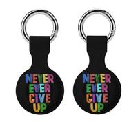 Never Ever Give-Up Case Compatible for AirTag Holder | Cases Cover Tracker Accessories Silicone Protective Case Key Ring Dogs Bags Keys