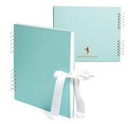 Never Ever Land Scrapbook Album - 30x25 Blue Scrap Book for Scrapbooking, Memory Preservation, Wedding Guest Book, Photo Album, Ideal for Baby Shower, Valentine's, and Engagement Presents