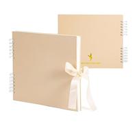 Never Ever Land Scrapbook Album - 30x25 Champagne Scrap Book for Scrapbooking, Memory Preservation, Wedding Guest Book, Photo Album, Perfect for Baby Shower, Valentine's Day, and Special Occasions