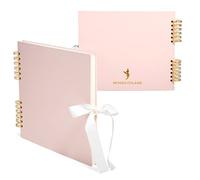 Never Ever Land Scrapbook Album - 30x25 Pink Scrap Book for Scrapbooking, Memory Preservation, Wedding Guest Book, Photo Album, Ideal for Baby Shower, Valentine's, and Engagement Presents
