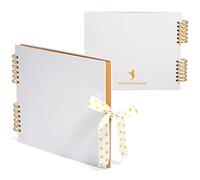 Never Ever Land Scrapbook Album - 30x25 White Scrap Book for Scrapbooking, Memory Preservation, Wedding Guest Book, Photo Album, Ideal for Baby Shower, Valentine's, and Engagement Presents