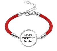Never Foget My Teacher Student Quote Lucky Red String Bracelet Rope Bracelet Handmade