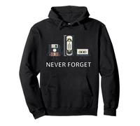 Never Forget - 80's VHS Diskette Cassette Retro Nostalgia Pullover Hoodie