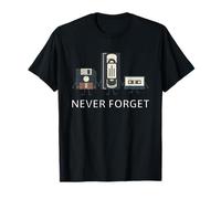 Never Forget - 80's VHS Diskette Cassette Retro Nostalgia T-Shirt