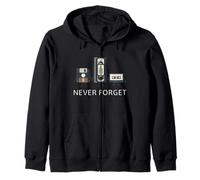 Never Forget - 80's VHS Diskette Cassette Retro Nostalgia Zip Hoodie