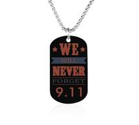 Never Forget 9.11 Men's Pendant Necklace for Women Customizable Jewelry Dog Tag Memorial Necklaces