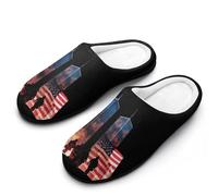 Never Forget 911 Men's Cotton Slippers Soft Comfy Slip Indoor Outdoor Casual House Shoes for Winter 11-12(44-45)