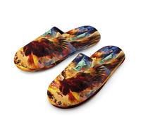 Never Forget 911 Men's Flannel Slipper Soft Non Slip House Shoes Comfy Winter Warm Indoor Outdoor Slippers