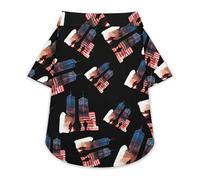 Never Forget 911 Pet Shirt Button Up Summer Clothes Breathable T-Shirt for Small Medium Dogs Cats