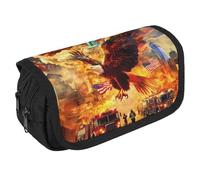 Never Forget 911 Portable Pen Case Double Layered Large Capacity Exquisite Pencil Case for Officce