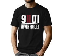 Never Forget 911 T Shirt for Men 9/11 25th Anniversary Shirt Casual Tops