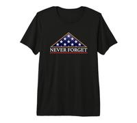 Never Forget American Folded Flag Military Memorial Design Premium T-Shirt