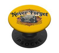 Never Forget Boombox - Retro Mixtape Music Lover Tee PopSockets Adhesive PopGrip