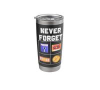 Never Forget Cassette Tape VHS CD Floppy Disc Old School K7 Stainless Steel Insulated Tumbler