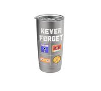 Never Forget Cassette Tape VHS CD Floppy Disc Old School K7 Stainless Steel Insulated Tumbler