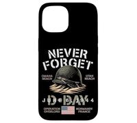Never Forget D-Day June 6, 1944 USA Omaha Utah Beach Helmet Case for iPhone 15