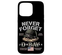 Never Forget D-Day June 6, 1944 USA Omaha Utah Beach Helmet Case for iPhone 15 Pro Max