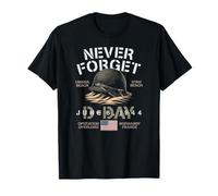 Never Forget D-Day June 6, 1944 USA Omaha Utah Beach Helmet T-Shirt