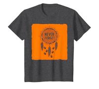 Never Forget Dreamcatcher Indigenous Remembrance T-Shirt, Kids, Dark Heather Grey, 4 Years