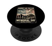 Never Forget Heroes Memorial Day American Flag Veterans PopSockets Adhesive PopGrip