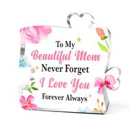 Never Forget I Love You Forever Acrylic Puzzle Piece,Moms Birthday Gift Ideas Table Decor,Gifts for Mom Birthday from Son Daughter,Mothers Day Gifts for Mom