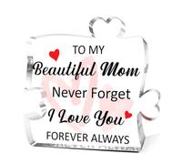 Never Forget I Love You Forever Always Acrylic Block Puzzle,Birthday Gifts for Mom from Daughter Son,Mothers Day Gift for Mom Desk Decor,Unique Presents for Mama