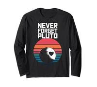 Never Forget Pluto 80s Retro Aesthetic Long Sleeve T-Shirt